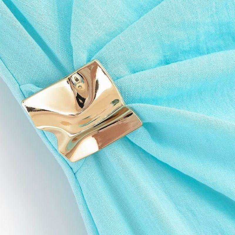 Kaslead New Arrival Women's Clothing Fashion Style Silm Inlaid Asymmetric Midi Skirt Dress 8037392