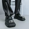 Moda Kwadratowe Noski Włochy Czarne Skórzane Buty Męskie Formalne Sukienki Oxford Męskie Obuwie Casual Party Buty Grube Podeszwy Derby