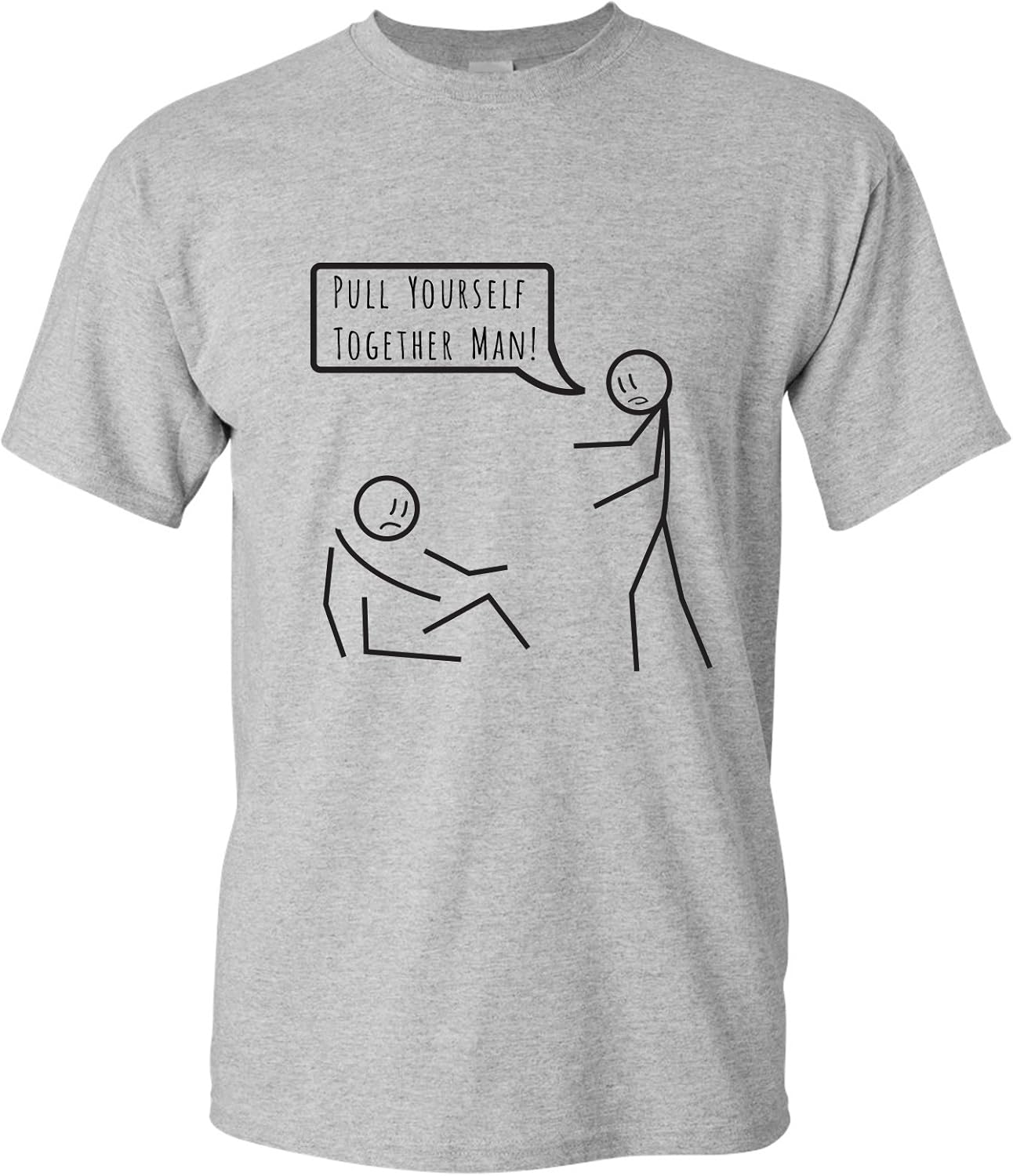 UGP Campus Apparel Pull Yourself Together - Funny Stick Man Motivational Joke Humor T Shirt S разноцветный