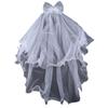 Wedding Veil with Metal Comb Wedding Hair Accessories for Flower Girl 2 Tier Longest Tulle 28" Embellished with Bow