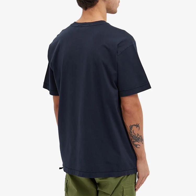 STONE ISLAND Patch Logo T-Shirt Marineblau Herren Streetwear 761524113-V0020