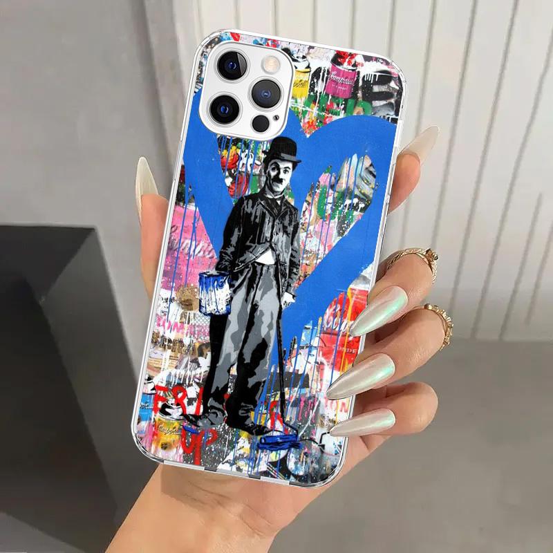 Banksy Graffiti Art Phone Case for Iphone 16 15 14 13 12 Mini 11 Pro Max 16E X XS XR 7 Plus 8 SE 2020 Soft Funda Print Shell
