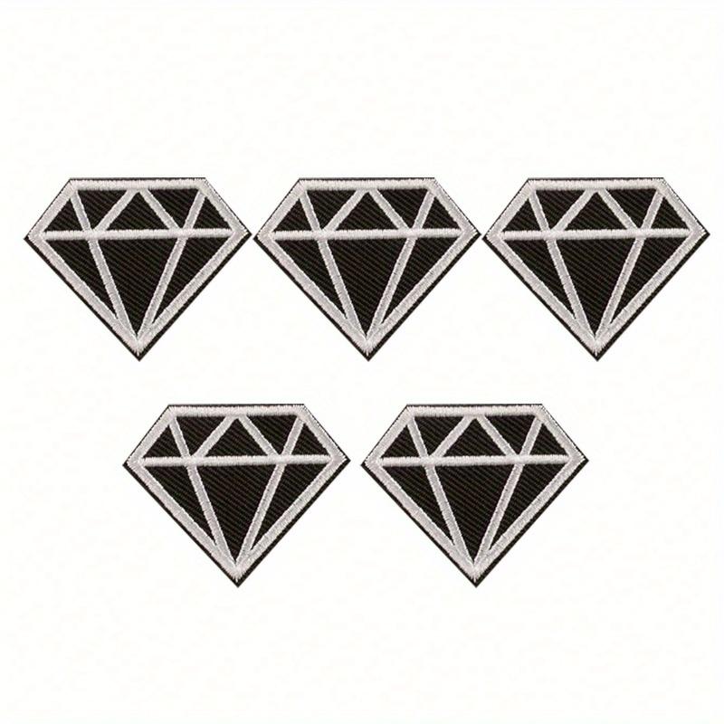 Cartoon Diamond Iron-On Patches - Perfect for DIY Clothing, Hats, and Backpacks - Black & White Embroidery Kits with Patterns