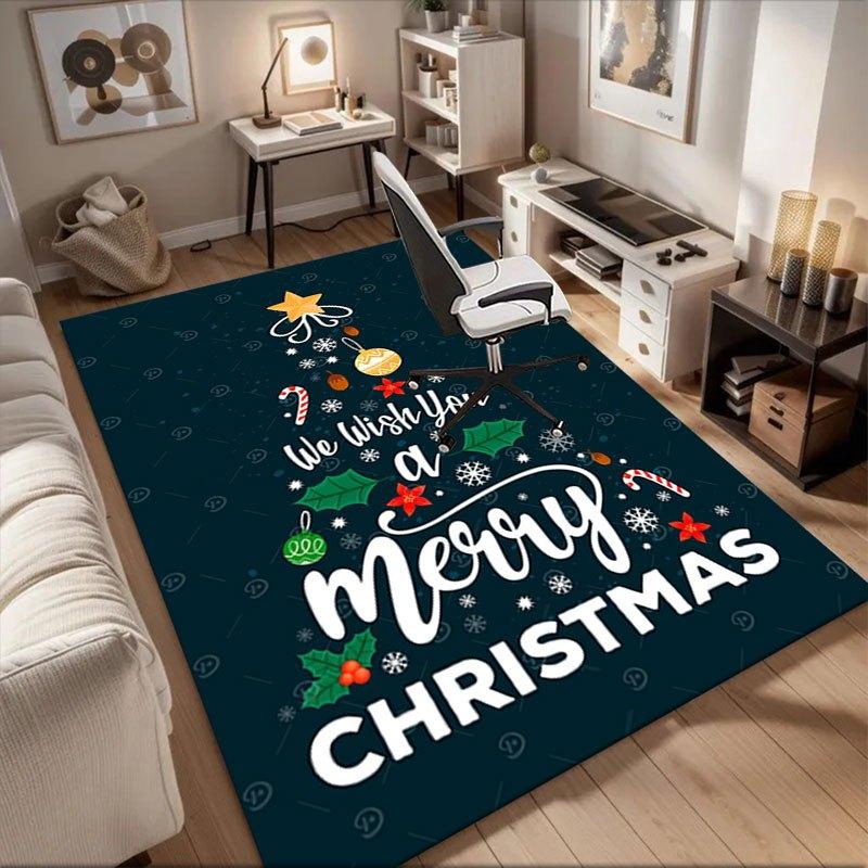 We Wish You A Merry Christmas Card TemplateOffice Mat Home Decor Office Desk Chair Carpet for office ph85 60cm by 90cm