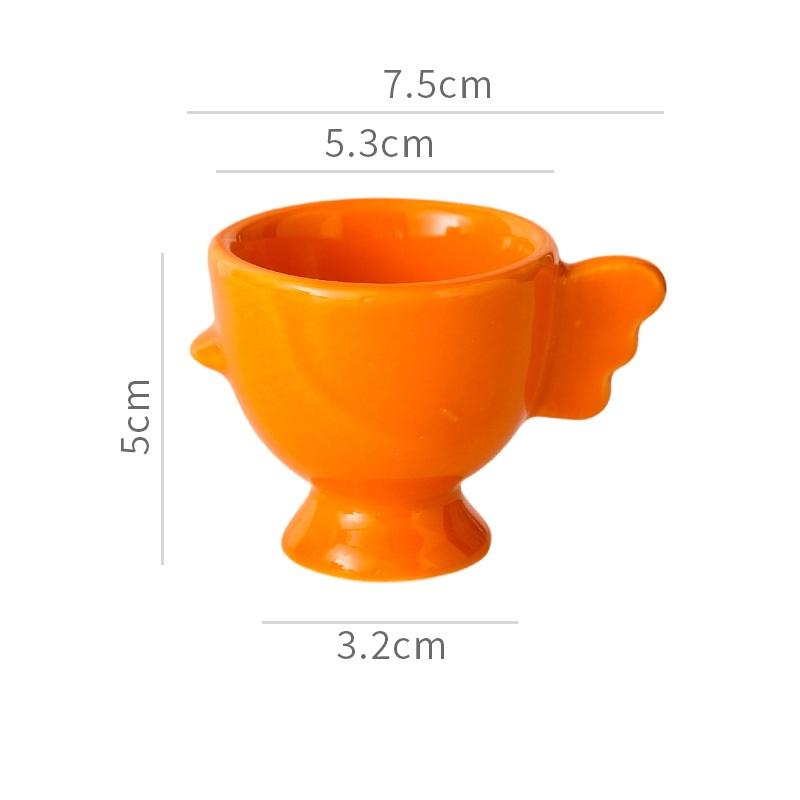 Подставка для яиц с высоким основанием, однотонная, нескользящая ручка, удобный держатель для губки для макияжа, мини-подставка для завтрака, керамическая подставка для яиц, столовая оранжевый