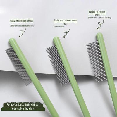 Pet Comb: Dense Tooth Detangling Brush for Cats, Dogs, and Rabbits To Remove Loose Hair