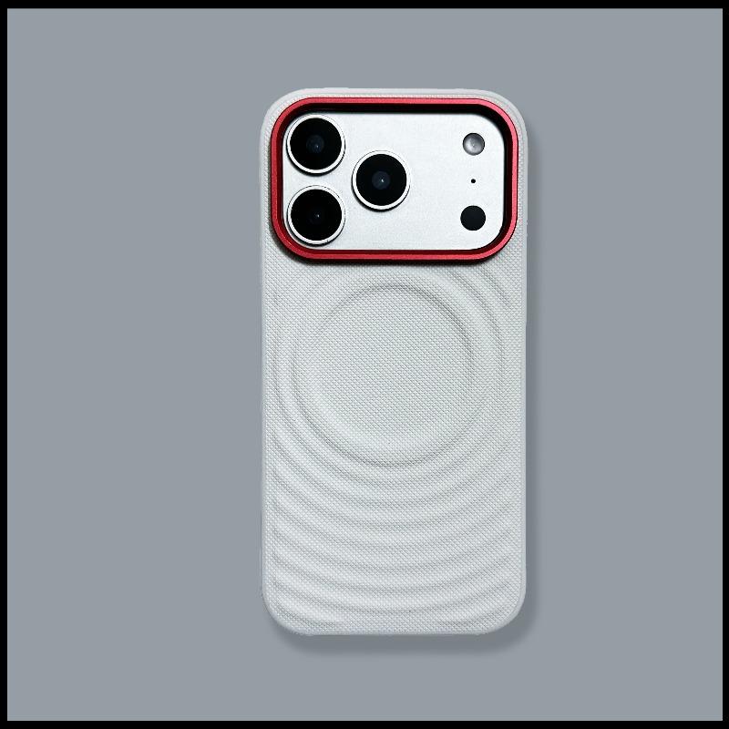 For iPhone Air iPhone 17 Pro Max Case For MagSafe Magnetic Ripple PU Leather Silicone Phone Cover Non-Slip Shockproof Bumper