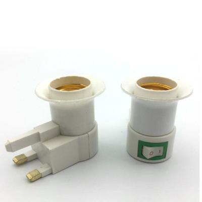 AC E27 Plug UK Type Led Bulb Converter Base 3pin Power Socket Holder Light Adapter ON/OFF Switch Control Lamp Holder Q1