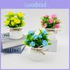 Plastic Foam Rose Miniature Indoor Plant With Butterfly Bow For Home Decor And Photography Props