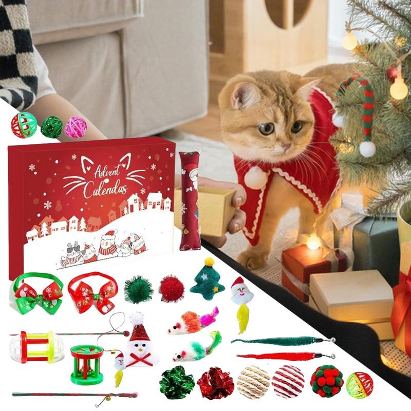 Advent Calendar Cat Toys Teaser Toys For Cats 24 Days Christmas Countdown Calendar Funny Teaser Toy For Indoor Cats