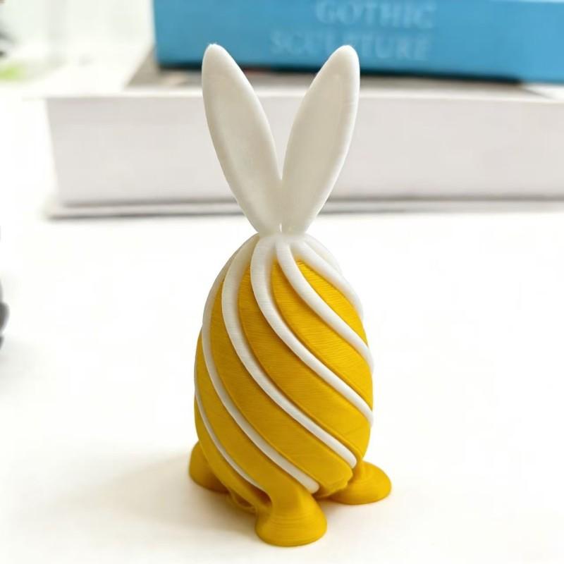 

Easter 3D Printed Colored Egg Rabbit Pyramid Spiral Egg Passthrough Figure Desktop Ornament Accessories Easter Kids Gift