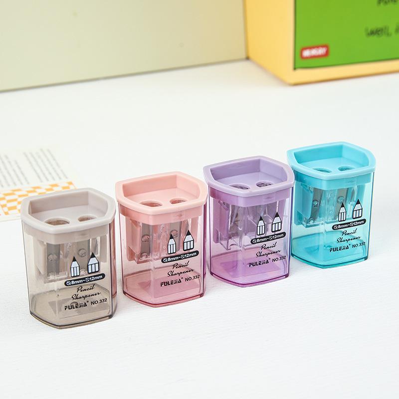 Children's Dual-Hole Cartoon Pencil Sharpener - Cute, Creative, Portable Stationery for Primary Students