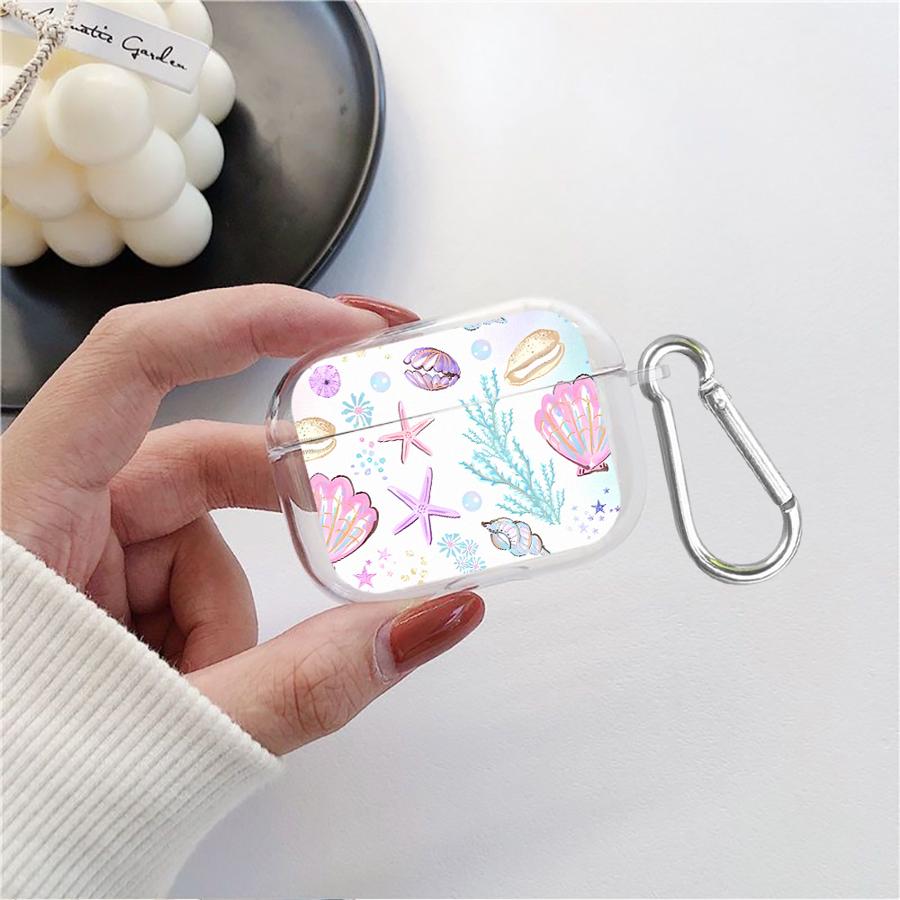 Sea Conch Case For Airpods 2 3 1 Pro3 Pro 4 Pro2 Clear Earphone Cases Cover
