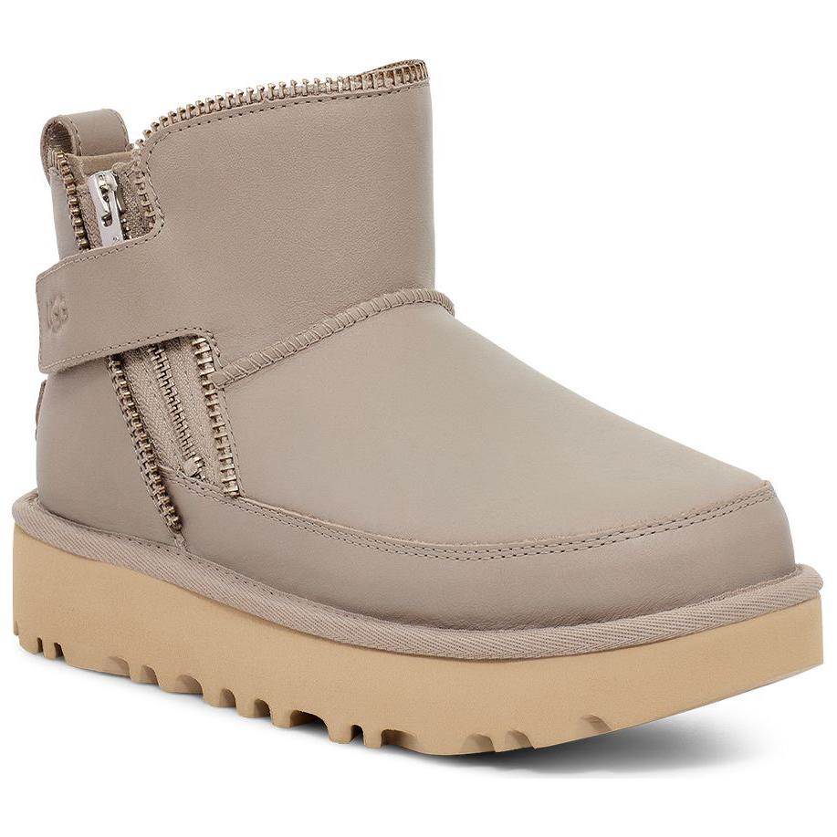 UGG Botine scurte de zăpadă cu vârf rotund și talpă groasă pentru femei, culoare rocă vulcanică 1164690-PMC
