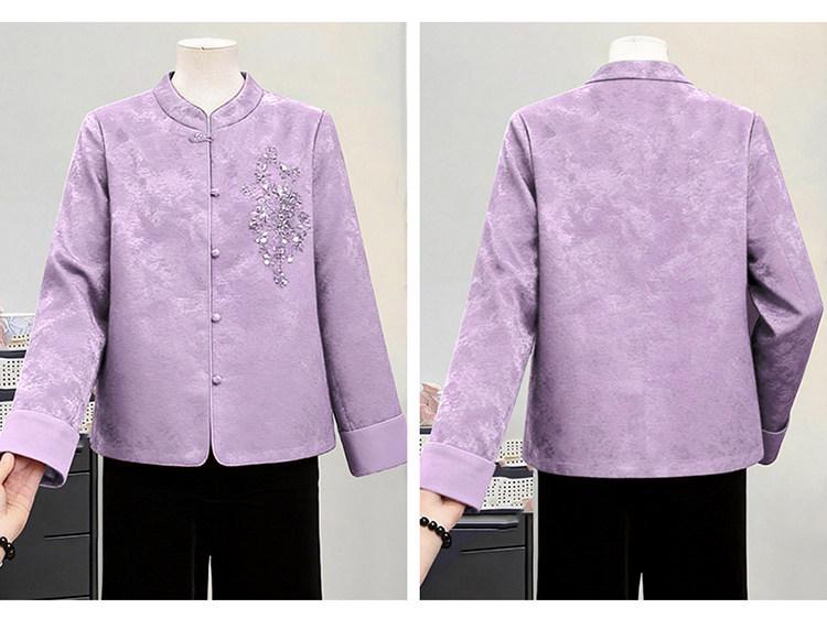 Tiger Year Embroidered Tang Jacket for Mom, 2026: Chinese Style Spring Cardigan for Middle-Aged & Elderly Women
