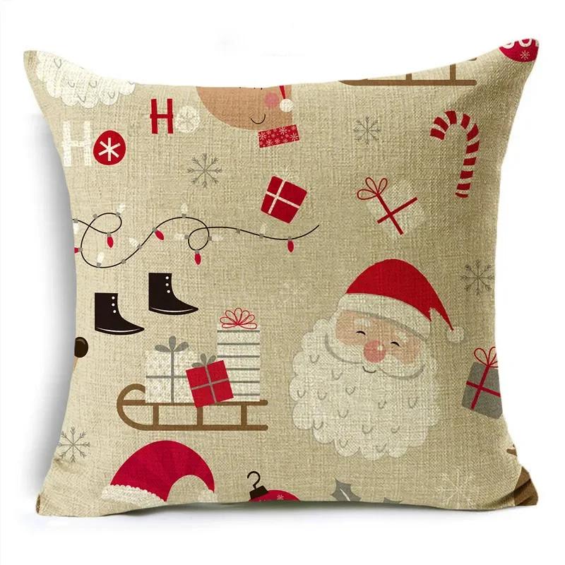 Frohe Weihnachten Pflanzen-Serie Kissenbezüge 40/45/50cm Santa Rentier Schneeflocken Kissenbezug für Sofa Couch Heimdeko