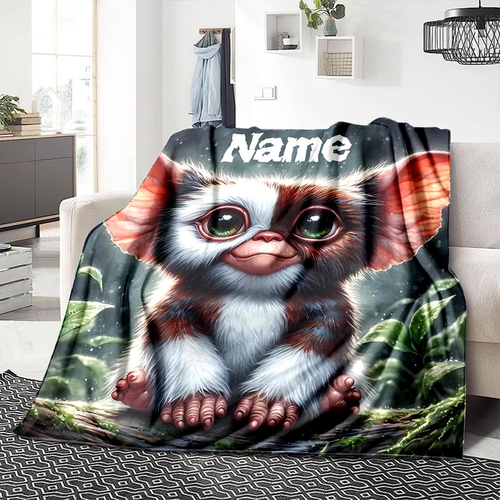 Custom Name Mysterious Creature Portrait Blanket for Couch & Bed, Plush Cozy Fuzzy Blanket Super Soft & Warm Blankets for Fall and Winter. 0908141