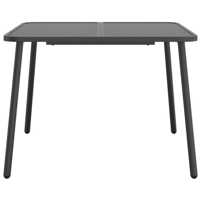 VidaXL Table de jardin anthracite 100x100x71 cm acier 362738