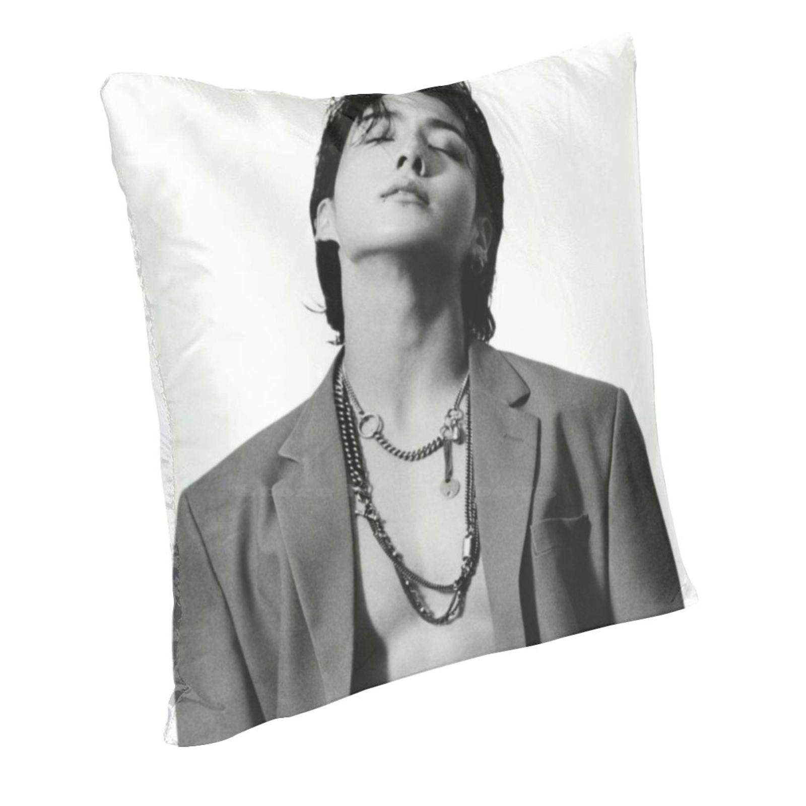 Jungkook - Seven ( Neue Single ) Weiche bequeme Kissenhülle Kissenbezug Jungkook Seven Boys Kpop Stil Jeon Jungkook Peach skin 18*18(CM)-1Pcs gray