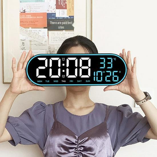 Large LED Alarm Clock with Simple Design - Desktop or Wall Mountable