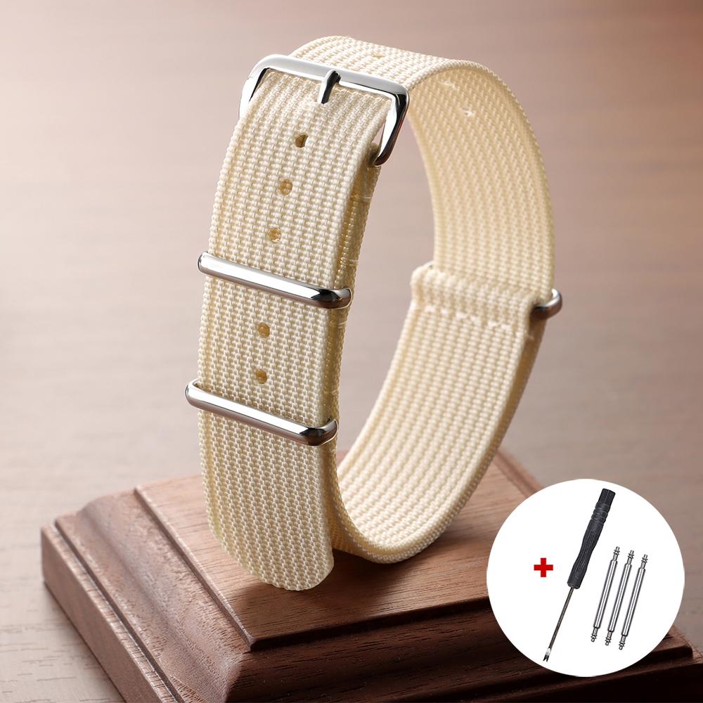 18mm 20mm 22mm Nylon Army Sports Band for Omega for Seiko Nylon Fabric Belt Accessories Pin Buckle Band Green Black Watch Strap