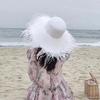 Fashionable Elegant Hat Straw Sun Hat Simple Floppy Sun Hat Seaside Travel for Outings Parties Beach Portable