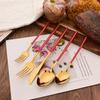 White Gold 30Pcs Dinnerware Set Knife Dessert Fork Spoon Tableware Cutlery Set 18/10 Stainless Steel Flatware Silverware Sets