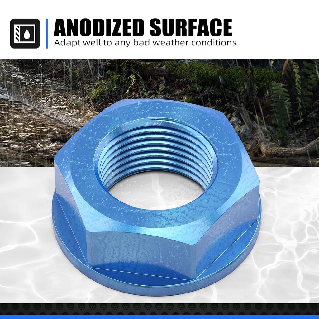 NICECNC M20×P1.5 Rear Axle Shaft Lock Nut Compatible with Yamaha YZ125 1999-2022 YZ250 1999-2022 YZ250F 2001-2008 YZ400/426/450F 1999-2008 YZ125X