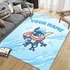 Custom Name,Greninja Home Sofa Decoration for Living Room & Bedroom, Non‑Slip Play Flannel Floor Mat for Game Room