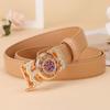 Fashion Stylish Womens Versatile Automatic Buckle Decorative Denim Belt For 2024