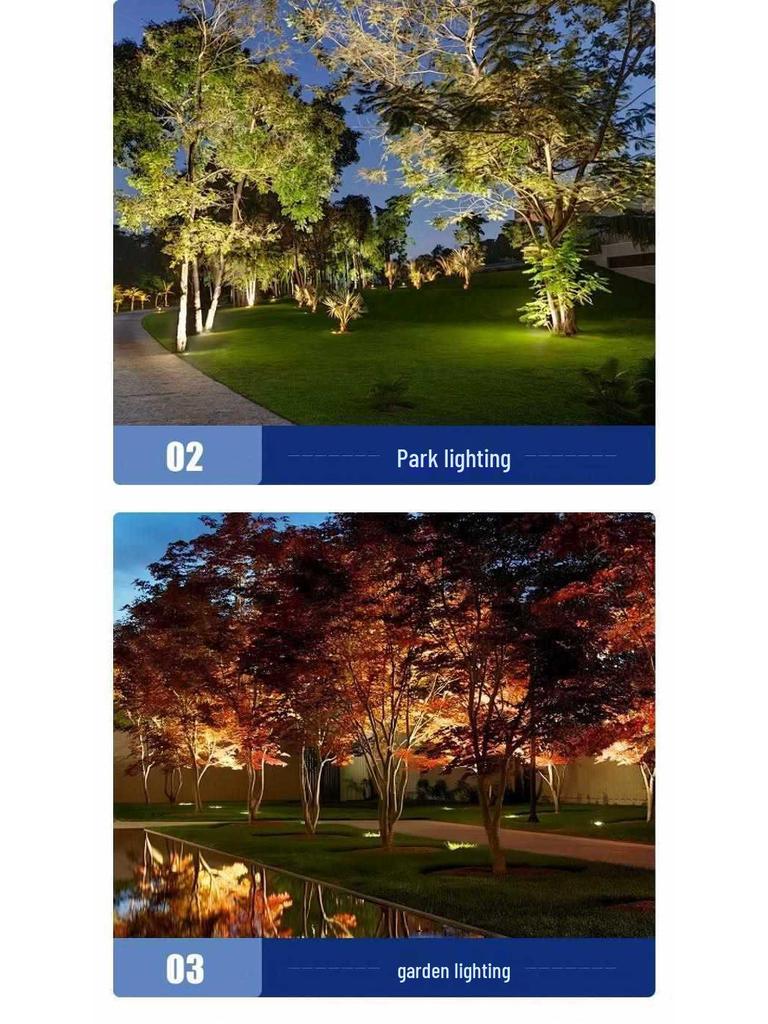 LED Floodlight Outdoor Waterproof Spotlight for Wall, Pillar, or Tree