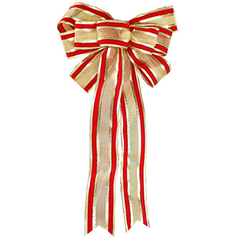 Große Gold-Rote Weihnachts-Schleifen-Dekoration Perfekt für Weihnachtsbaum-Dekorationen