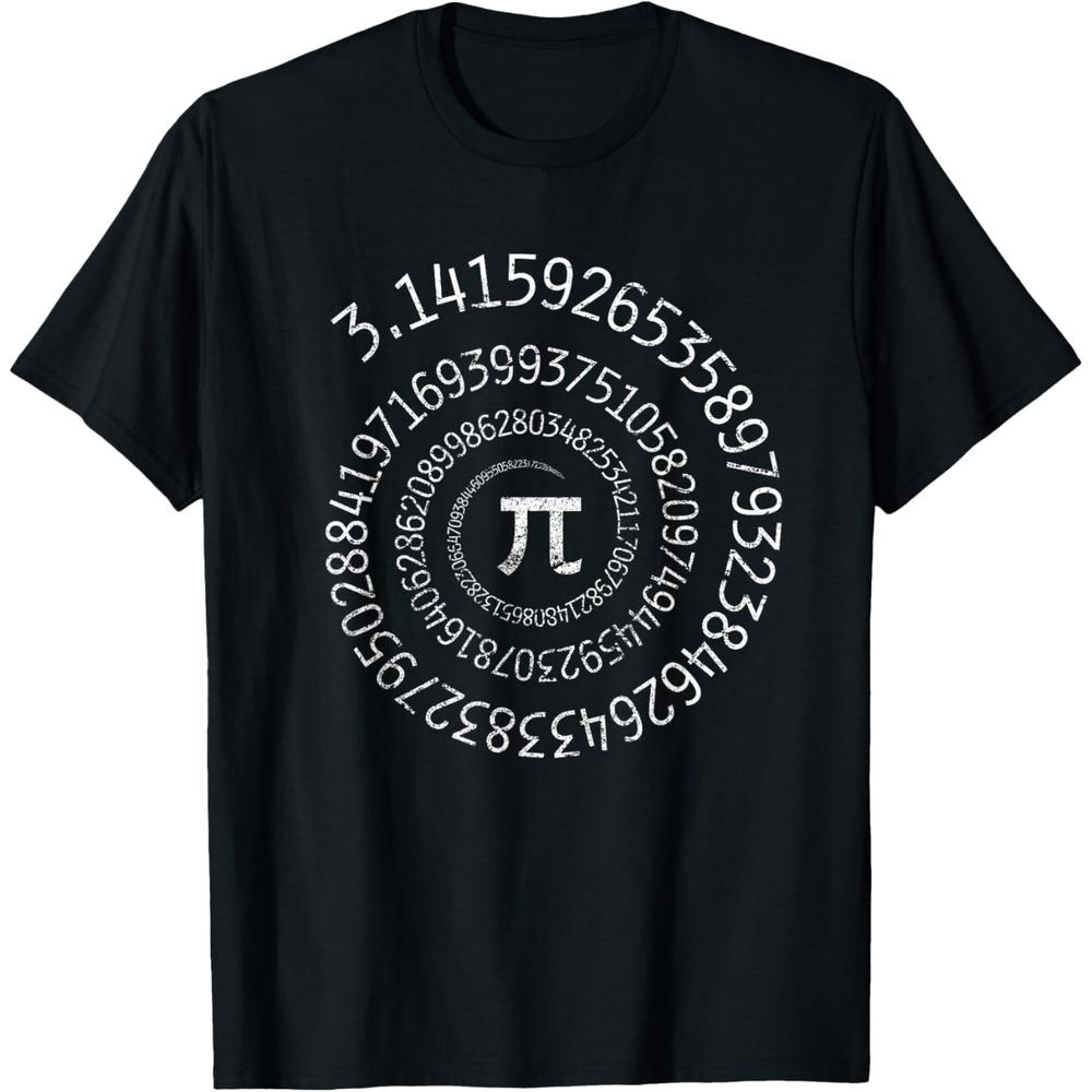 Pi Day Shirt Spiral Pi Math design for Pi Day 3.14 Cotton Men T Shirt XS чёрный