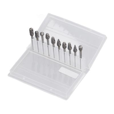 10PCS Grinding Bits Carbide Tungsten Steel Rotary Burr Set Grinder Engraving Tool Double Cut