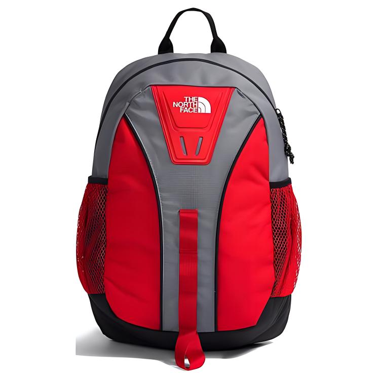 The North Face 16L Logo Zipper Closure Hiking Backpack Men Backpack Smoky-Pearl-Red Black NF0A87GGYOE Smoky Pearl Red & Black
