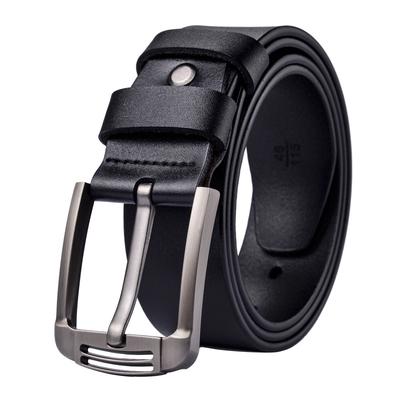 Ledergürtel, Herren Dornschließe Gürtel, Lässiger Retro Reiner Rindsledergürtel für Herren