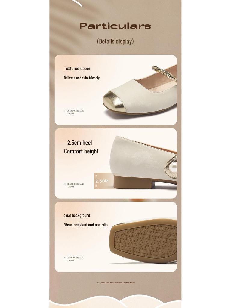 Augusden Women's 2025 Mary Jane Summer Shoes: Beautiful, Skirt-Friendly, Shallow Mouth, Leather Commuting Flats