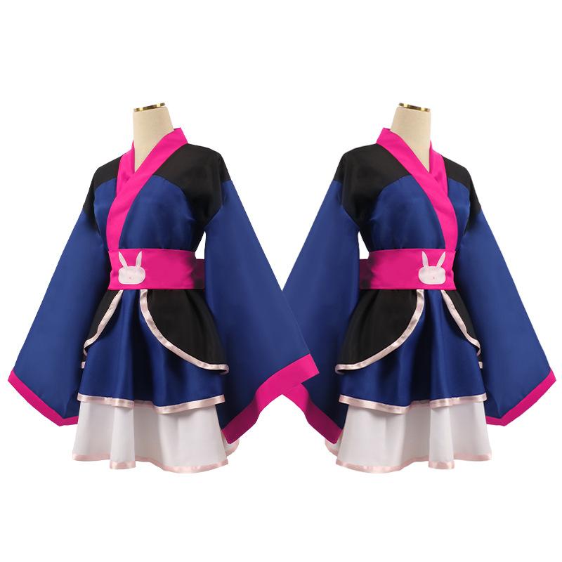 Anime HUNTER×HUNTER GON FREESS Kurapika Kimono Suit Cosplay Costume Dva Lolita Skirt Woman Party Clothes Halloween Costume