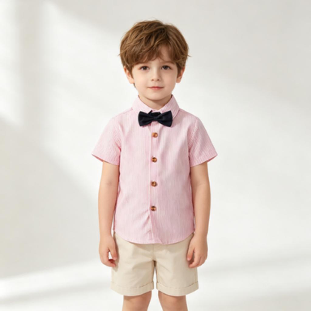 Boys Long Sleeve Stand Collar Shirt Candy Colors for Spring and Daily Wear