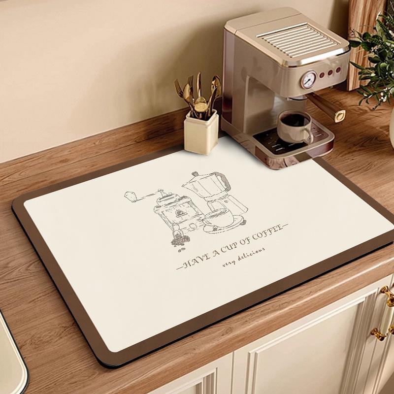 Quick-Dry Drip Mat for Coffee Makers - Water Absorbent, Heat Insulating, Stain-Resistant
