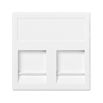 K45 plate, 2-way RJ with cover, universal, white