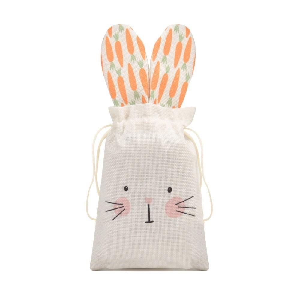 Festival Drawstring Gift Bags Cute Rabbit Candy Bags Easter Bunny Ears Bags  Happy Easter Decor Rabbit