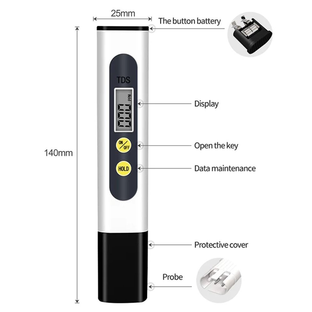 High Precision 0-9990 Ppm Digital Display Water Quality Tester TDS Meter Water Test Pen PH Meters