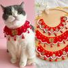 Accompanying Cats Drool Towels Pet Wedding Items Dog Wedding Decorations Wedding Necklaces Knitted Festive Red