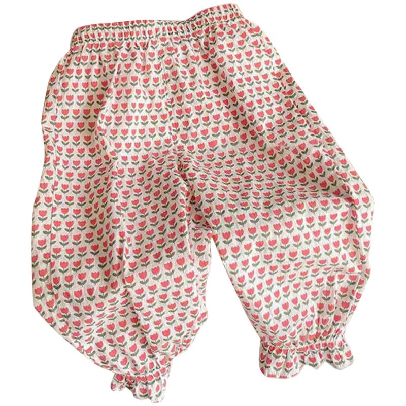 

Пляжные брюки для девочки, повседневные детские брюки с принтом, летние детские брюки от комаров 110