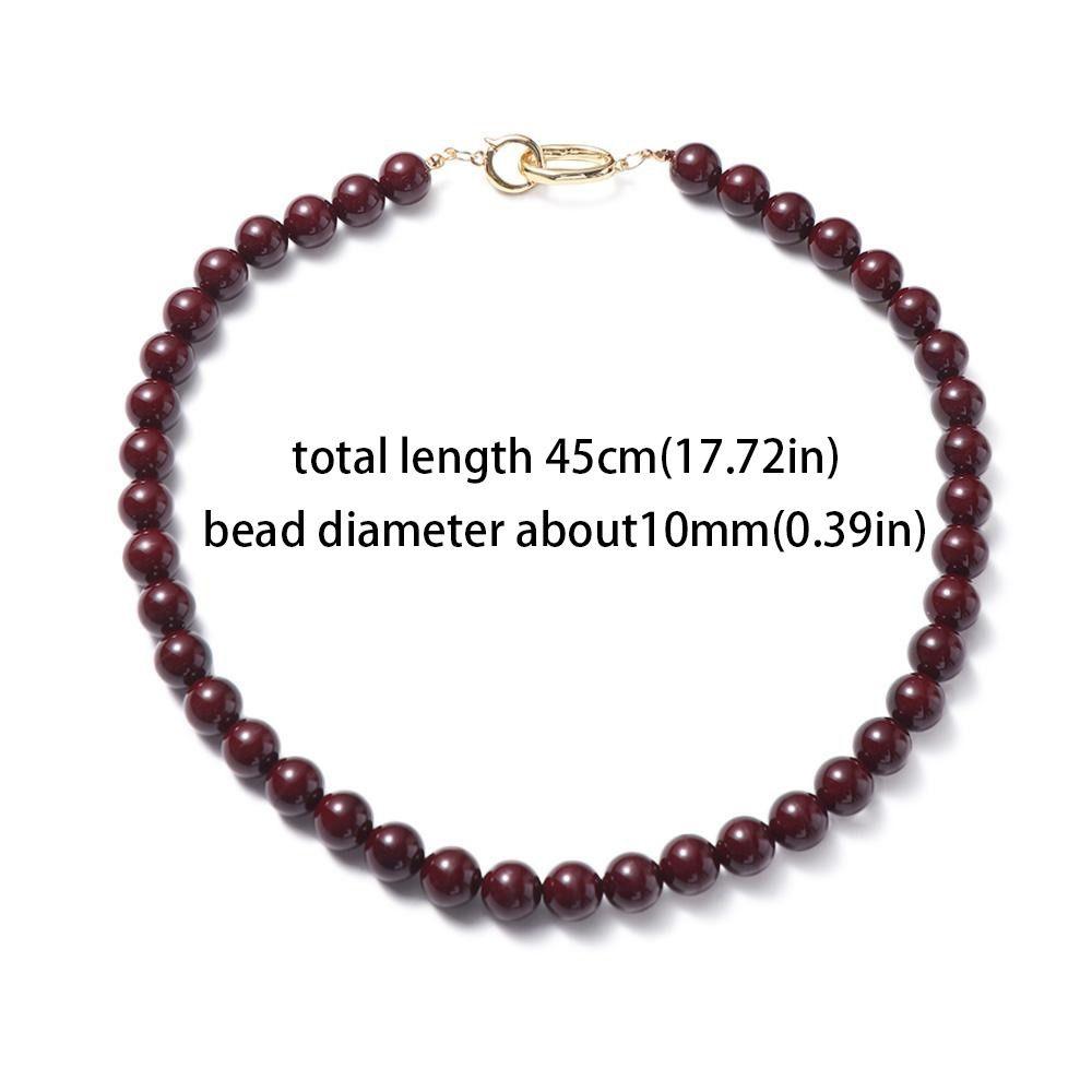 Vermilion Red Beaded Agate Choker Light Luxury Clavicular Chain Vermilion Red Beaded Necklace  Girl
