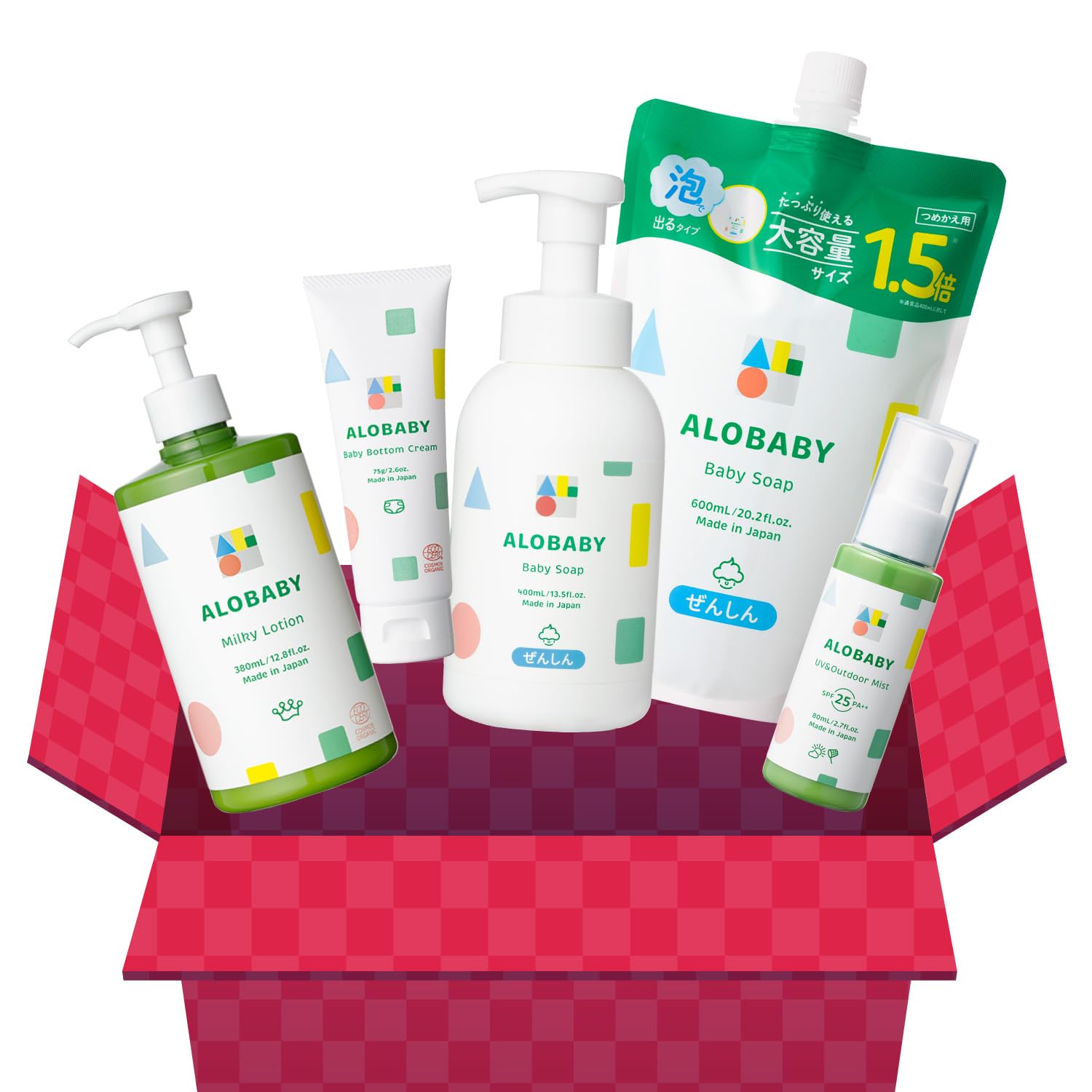 

Lucky Bag Alo Baby Классический набор Ароматное молочко Лосьон Большая бутылка Ароматное детское мыло Bottom UV Outdoor 5 предметов ([Нежный аромат] [Нежный аромат], Мыло,