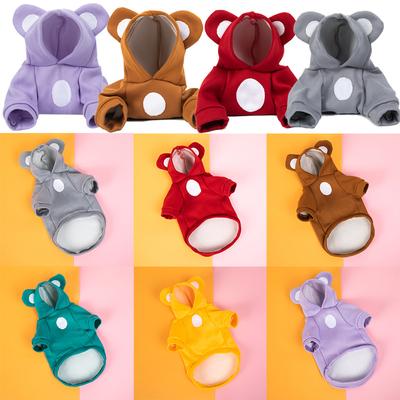 Autumn and Winter New Pet Cute Transformation Outfit Small Dog Bear Ears Dog Clothes Velvet Warm and Comfortable Teddy Bear