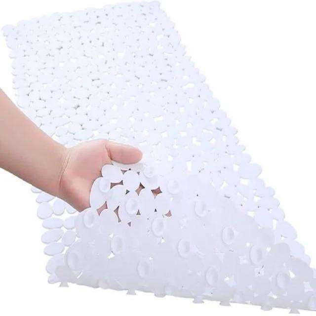 

New Non-Slip Bathroom Mat Anti Slip Bath Mats Suction Cup Shower Cushion Long Bathtub Foot Pads PVC Plastic Mats for Bathroom 70x36cm белый