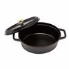 Staub Pico Cocotte Oval, 27cm, Black (1102725) - A stylish enamel pot with handles. Perfect for cooking with other items.